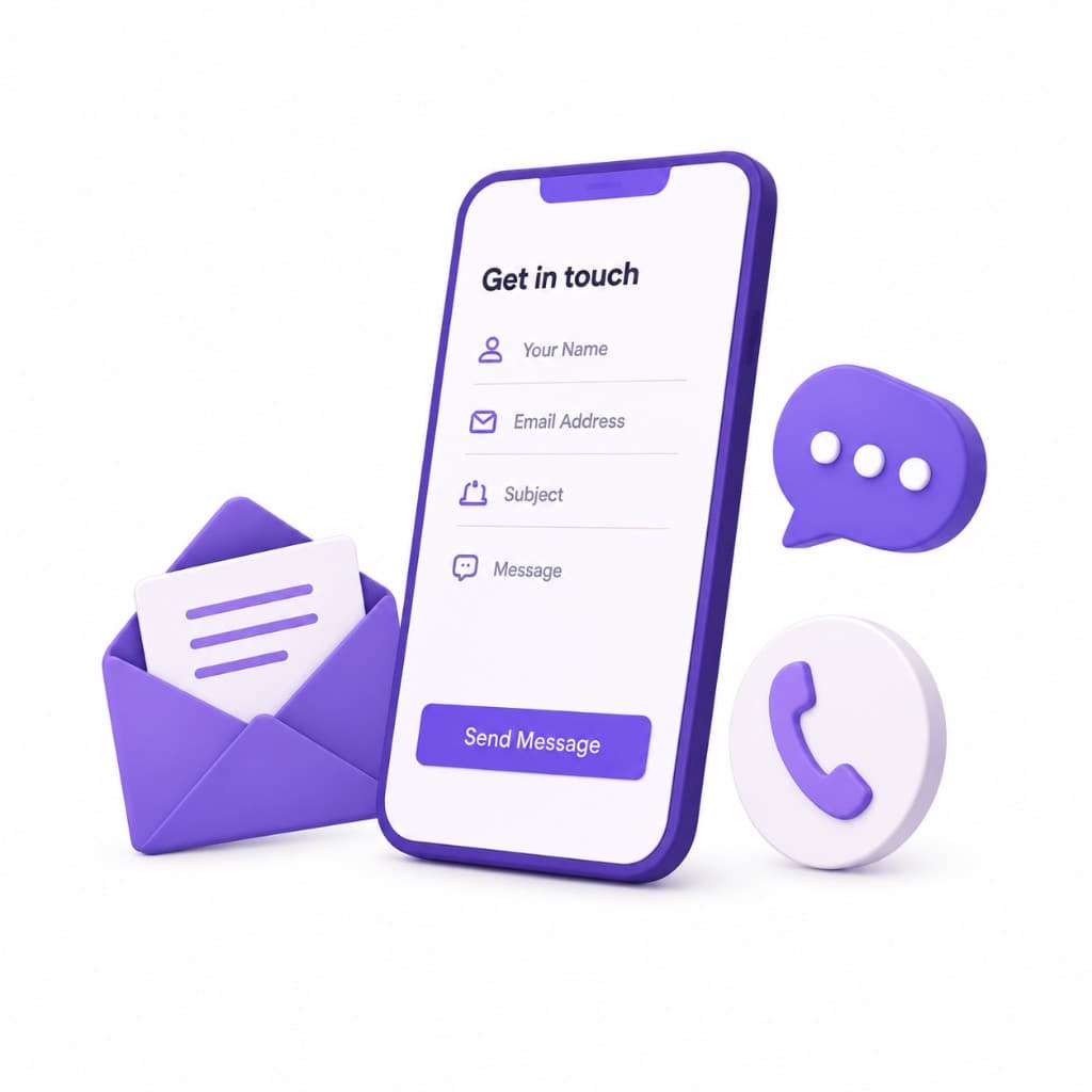 Contact VORTYZ — get in touch form and messaging icons